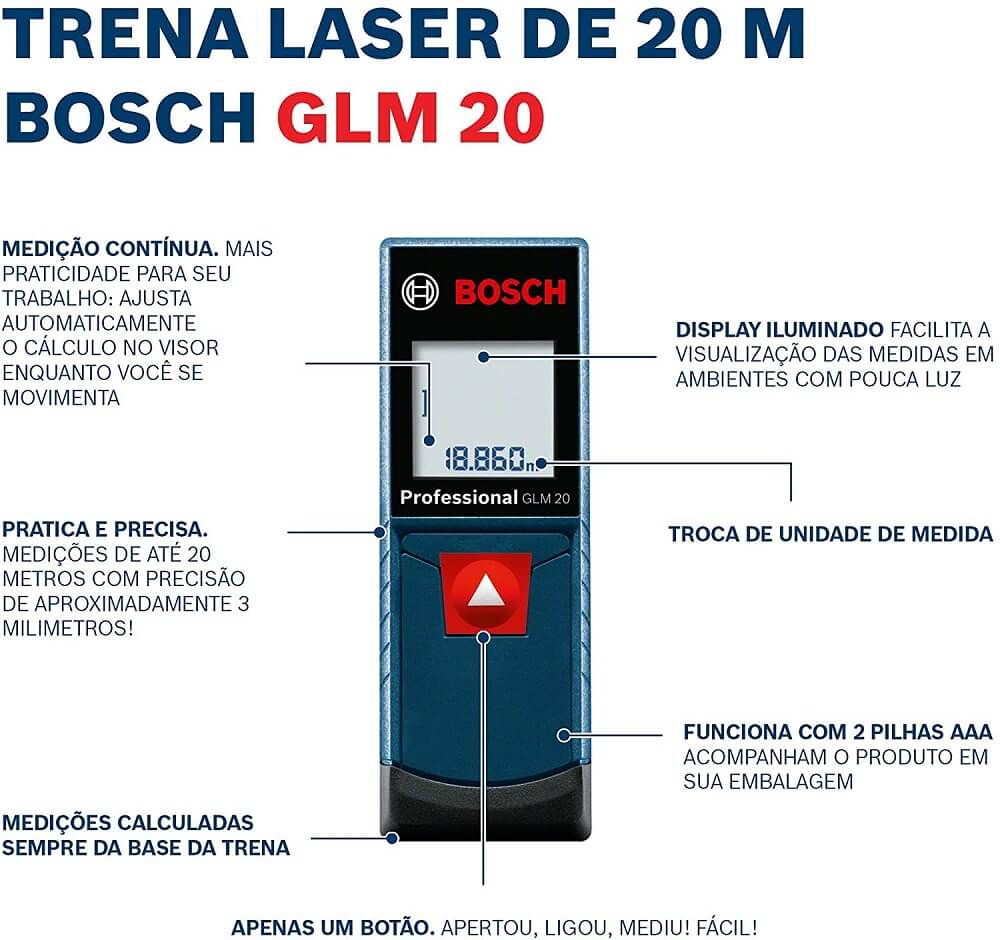 Trena a laser GLM 20 metros bosch