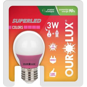 Lampada-SuperLed-Colors-3w-BiVolts--Rosa----OUROLUX