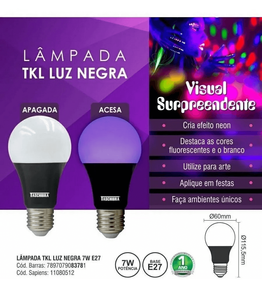 Lampada-Led--Luz-Negra--7w-TKL-E27---TASCHIBRA