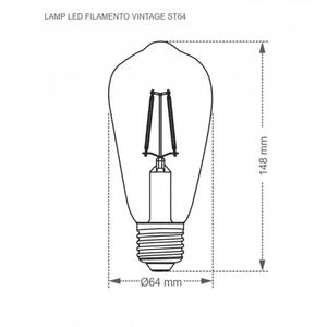 Lampada-Led-Filamento-Vintage-Dimerizavel-ST64-4w-E27--127v---TASCHIBRA