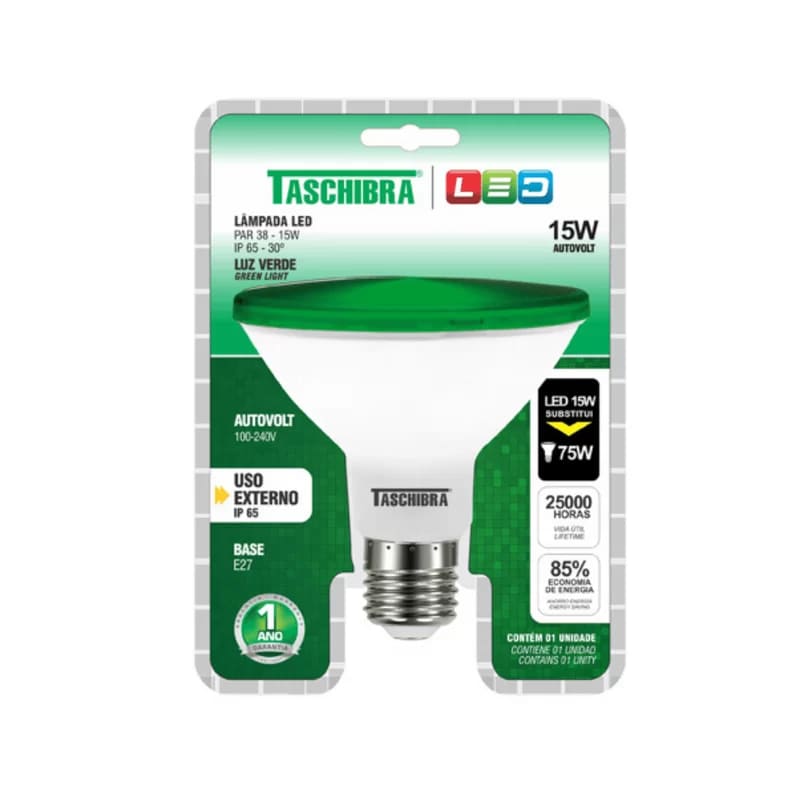 Lampada-LED-15w-PAR38-VERDE-E27---TASCHIBRA