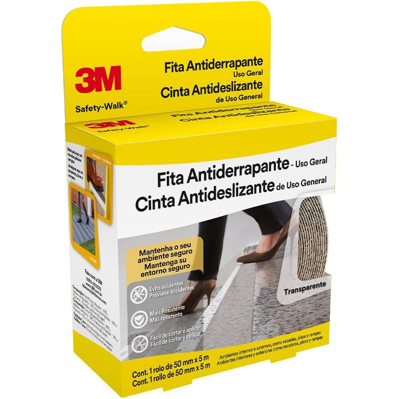 Fita Antiderrapante Safety Walk Transparente 50mm x 5m - 3M Scotch