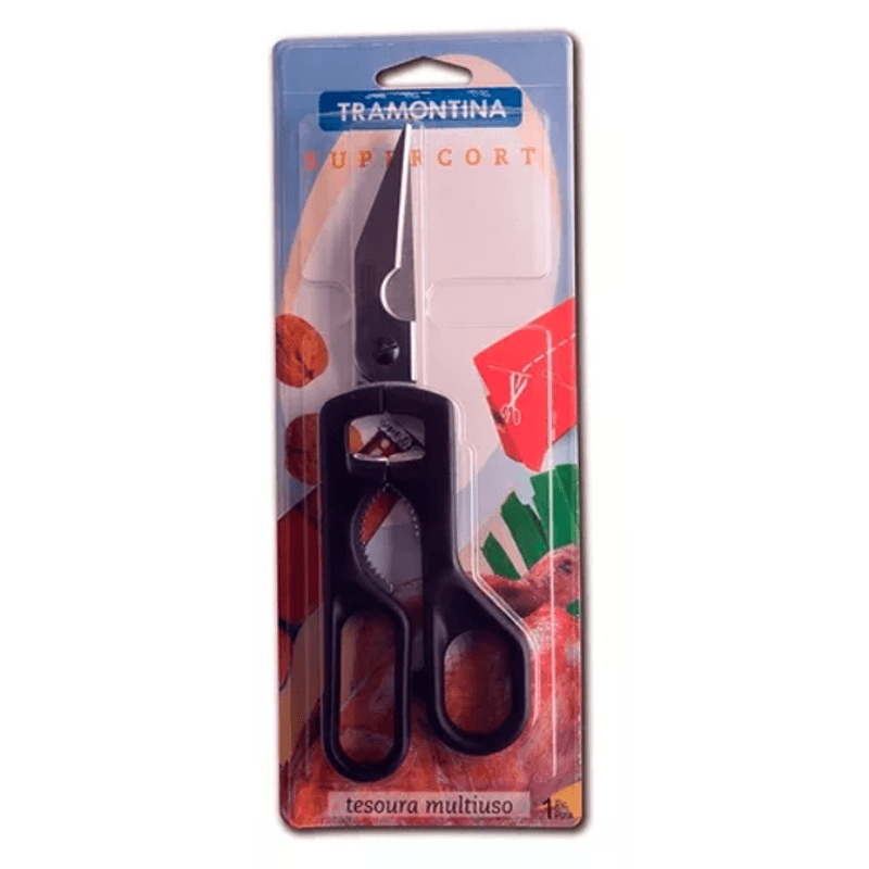 Tesoura Multiuso Supercort Inox Cabo Preto 9" - Tramontina