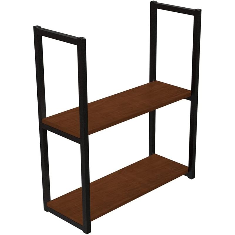 Prateleira Industrial Com 2 Prateleiras 60x20 Avelã DIY Estilo Industrial - Brasforma