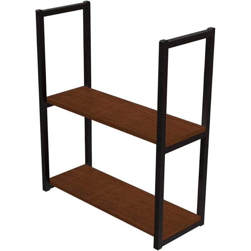 Prateleira Industrial Com 2 Prateleiras 60x20 Avelã DIY Estilo Industrial - Brasforma