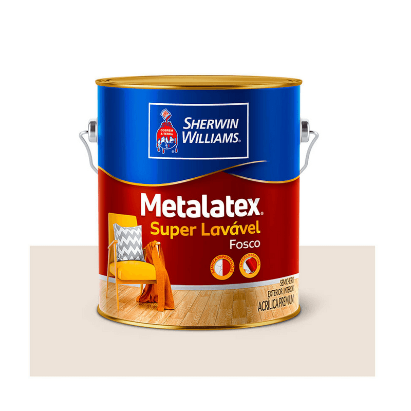 Tinta Metalatex Látex Acrílica Fosco Branco 3,6 Litros - SHERWIN WILLIAMS
