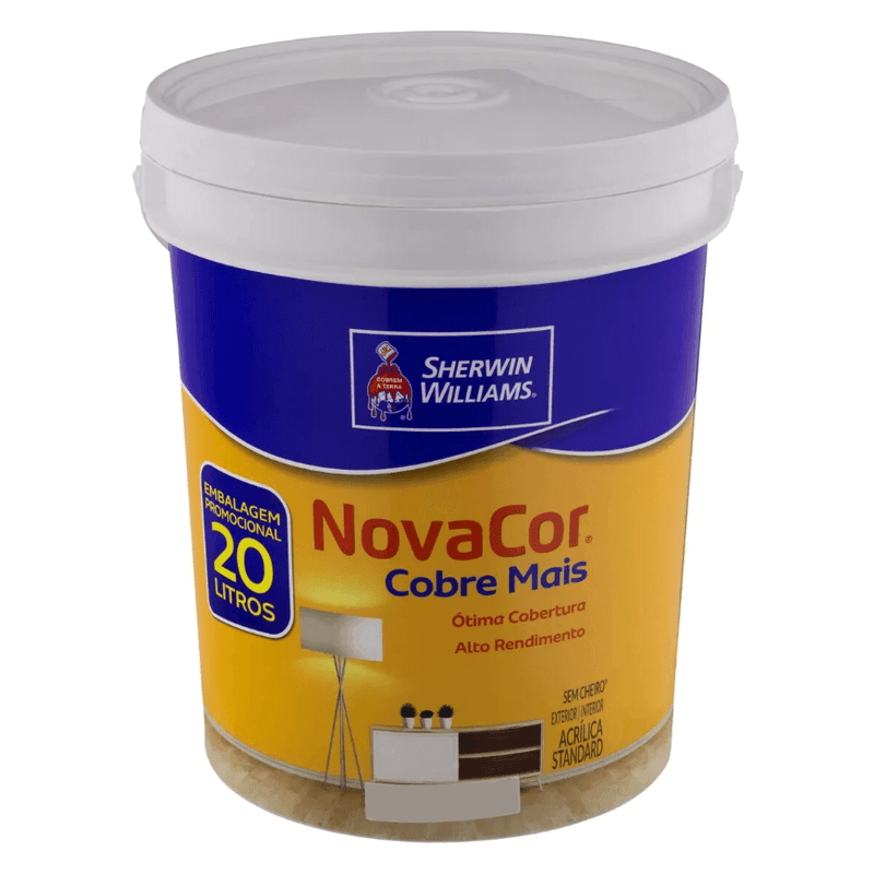 Tinta Acrílica Fosca Novacor 20l Branca - SHERWIN WILLIAMS