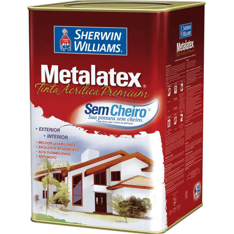 Tinta Látex Metalatex acrílica semi brilho 18L Branco - Sherwin Williams