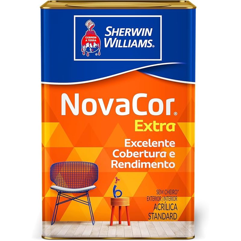 Novacor acrílico + Rendimento Semi Brilho Branco 18 Litros - SHERWIN WILLIAMS
