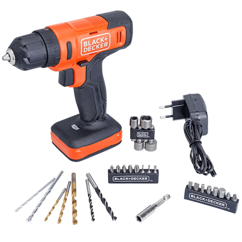 PARAFUSADEIRA / FURADEIRA DE IMPACTO 3/8” (10mm) 12V MAX* LÍTIO – ÍON 28 ACESSÓRIOS E MALETA BIVOLT - Black & Decker