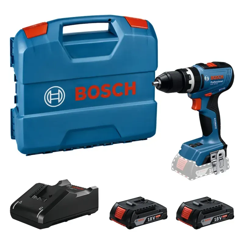 Parafusadeira Furadeira Bosch GSB 18V-65 + 2 Baterias 2.0 Ah + Carregador