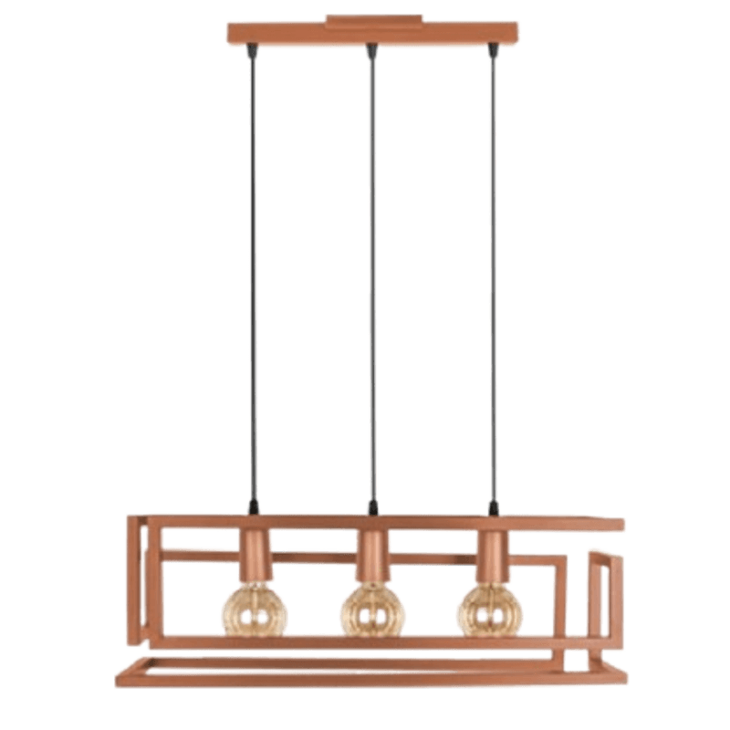 Pendente Konin Trilho Cobre 3 lampadas Kin Light - Bertoletti